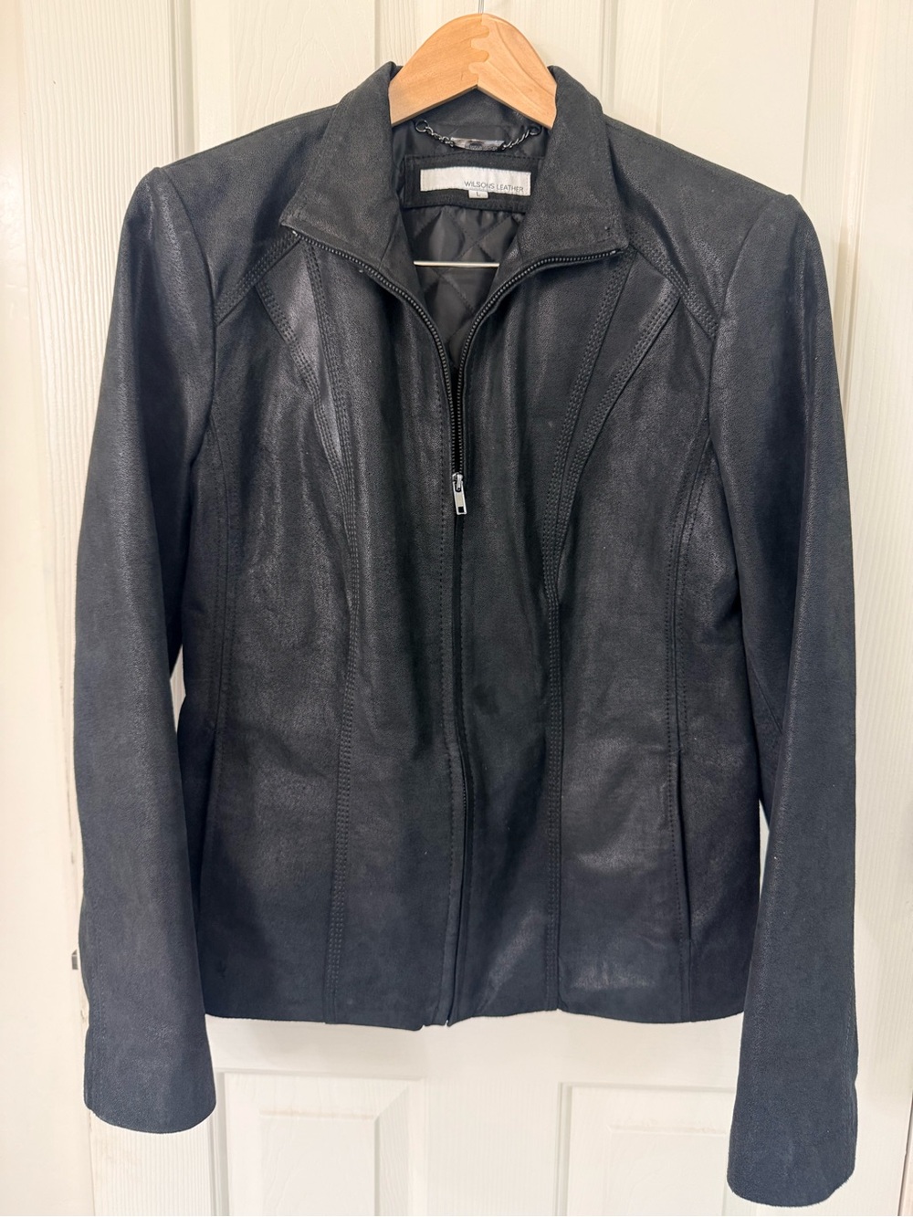 Wilsons Leather Black Women's Zip-Up Leather Jacket